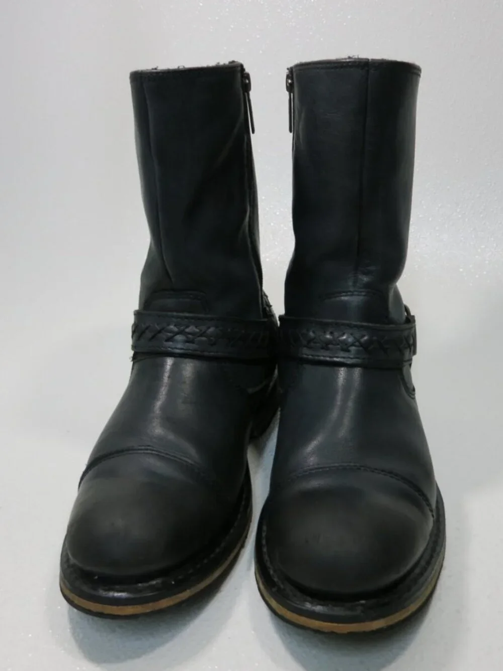 Harley-Davidson Black Leather Mid-Calf Engineer Boots